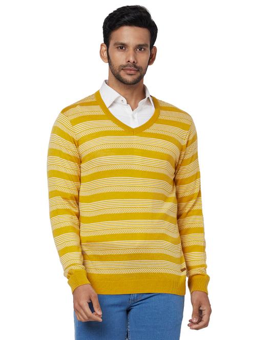 yellow striped acrylic pullover - 17768441 - Very Small Image - 1