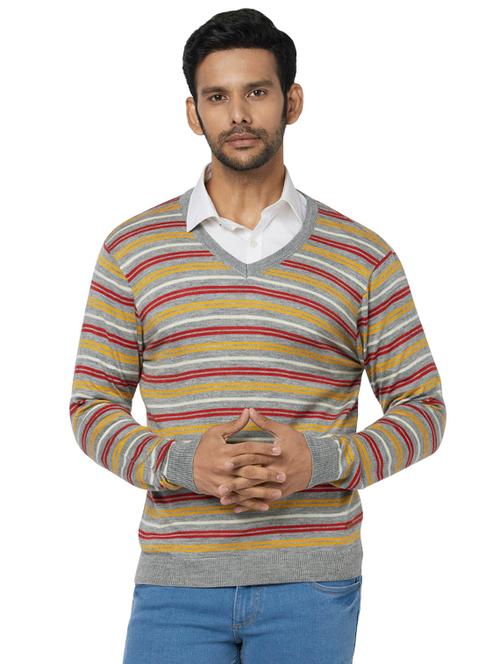 grey striped acrylic pullover - 17768444 - Very Small Image - 1