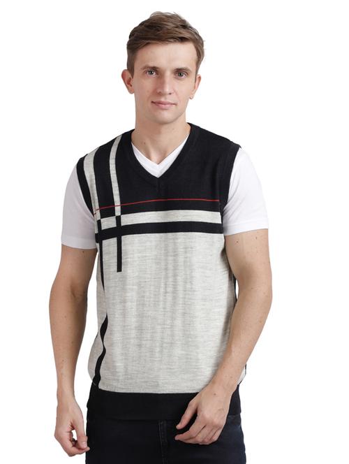 white color block acrylic pullover - 17768492 - Very Small Image - 1