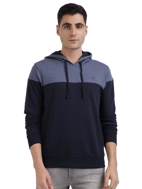 navy blue color block cut & sew sweatshirt - 17768530 - Very Small Image - 1