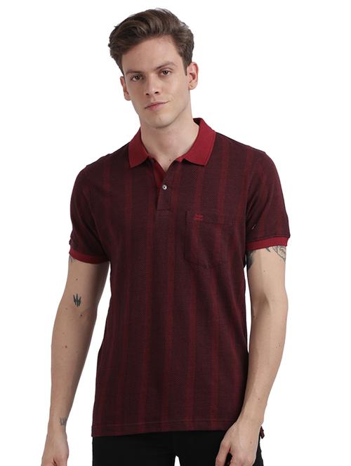 maroon striped polo t-shirt - 17768579 - Very Small Image - 1