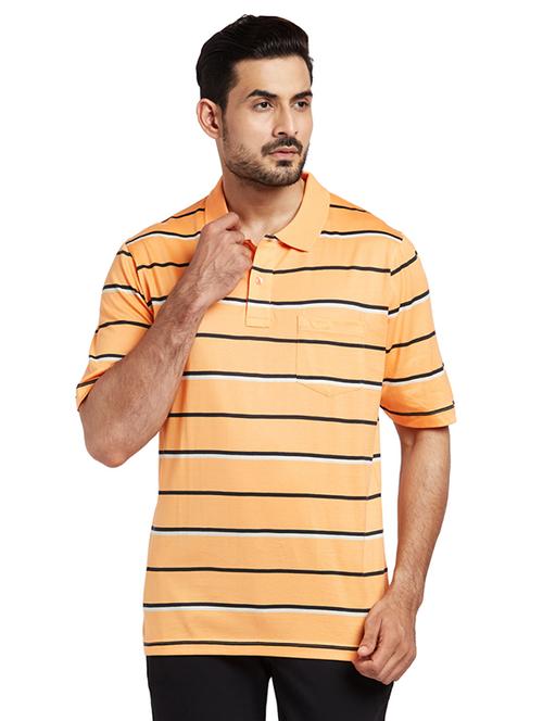 orange striped polo t-shirt - 17768618 - Very Small Image - 1