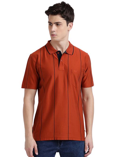 rust striped polo t-shirt - 17768626 - Very Small Image - 1