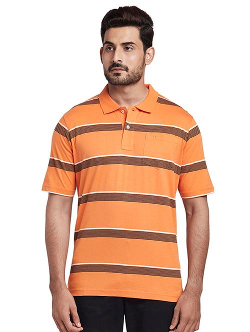 orange striped polo t-shirt - 17768671 - Very Small Image - 1