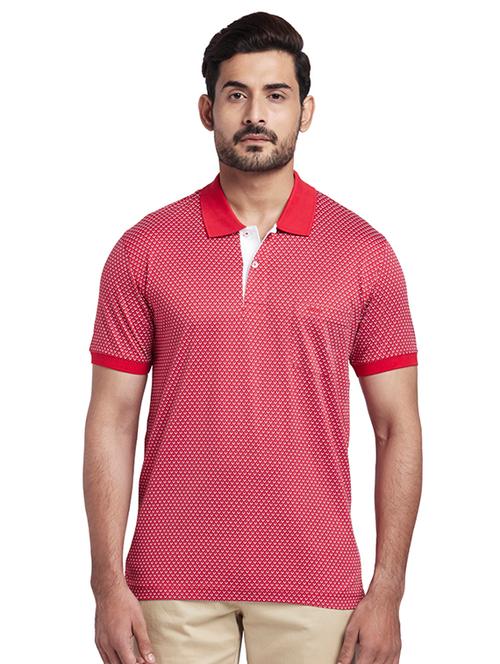 red printed polo t-shirt - 17768704 - Very Small Image - 1