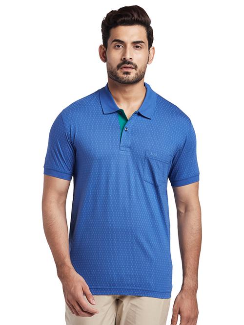 blue printed polo t-shirt - 17768712 - Very Small Image - 1