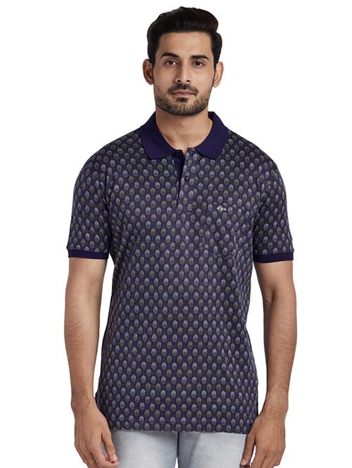 blue printed polo t-shirt - 17768718 - Very Small Image - 1
