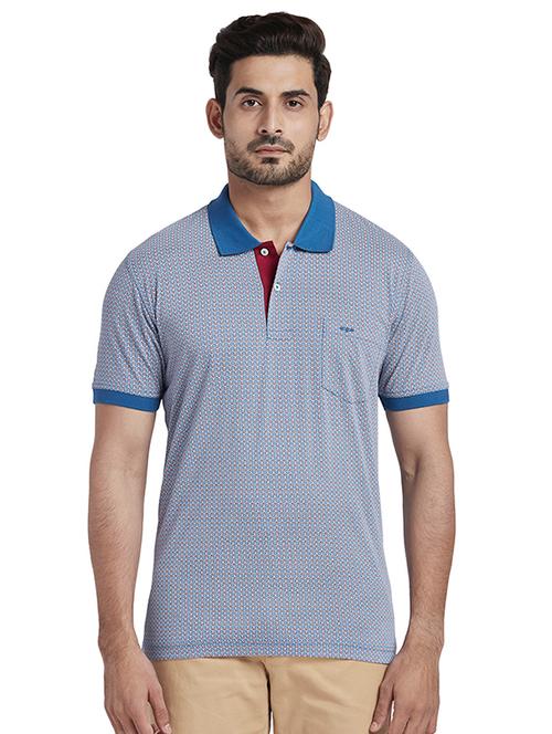 blue printed polo t-shirt - 17768737 - Very Small Image - 1
