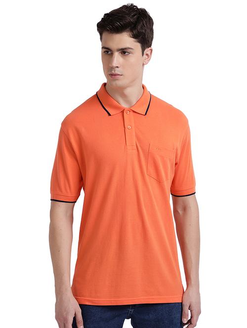 orange solid polo t-shirt - 17768749 - Very Small Image - 1
