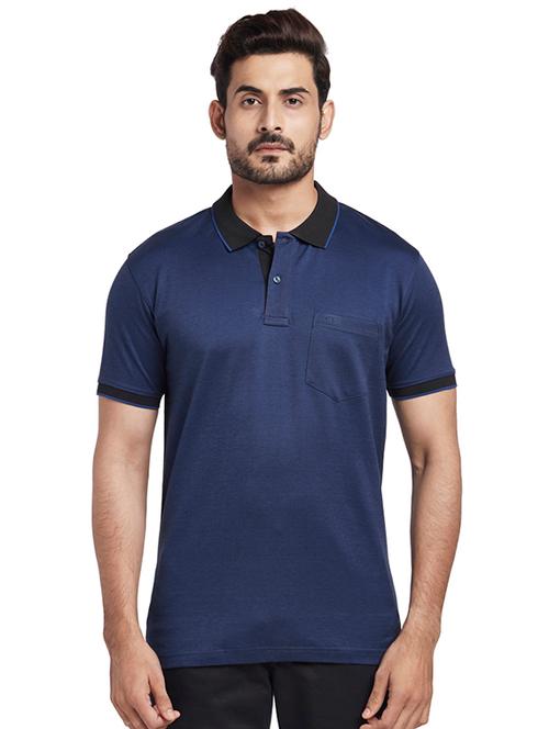 blue solid polo t-shirt - 17768754 - Very Small Image - 1