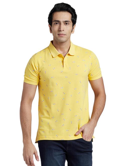 yellow printed polo t-shirt - 17768818 - Very Small Image - 1