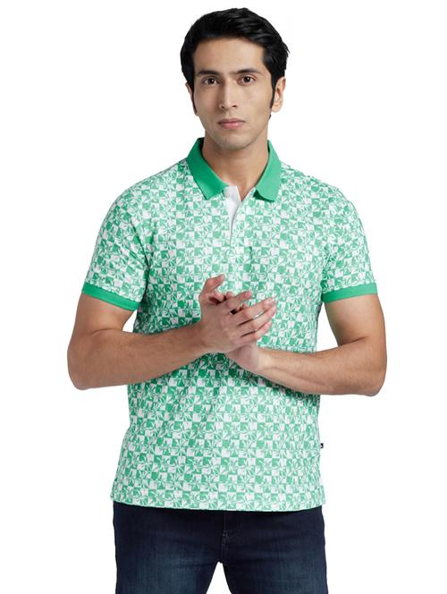 green printed polo t-shirt - 17768819 - Very Small Image - 1
