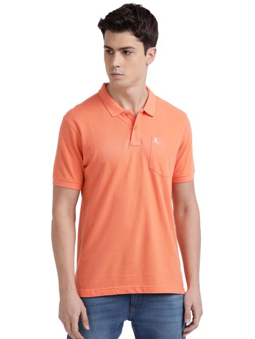 orange solid polo t-shirt - 17768854 - Very Small Image - 1