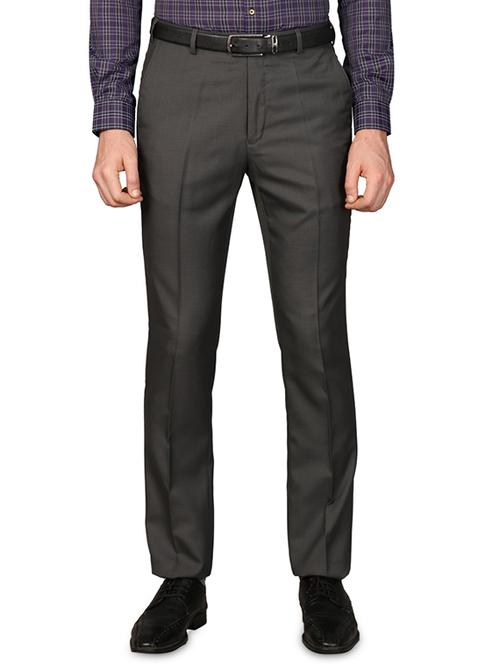 black solid flat front formal trouser - 17768950 - Very Small Image - 1