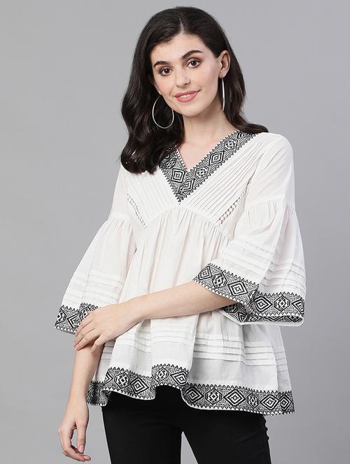 embroidered flared kurti - 17769198 - Very Small Image - 1