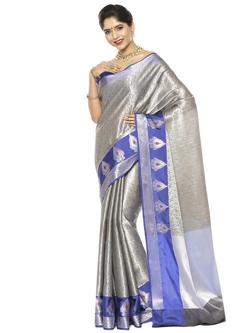 self design kanjivaram saree with blouse - 17769370 - Very Small Image - 1