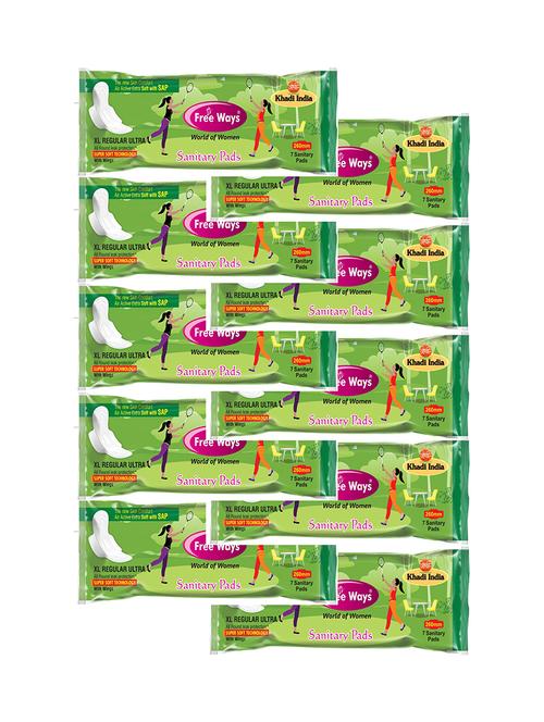 free ways sanitary pad ultra thin xl (regular), pack of 10 (7*10) - 17769645 - Very Small Image - 1
