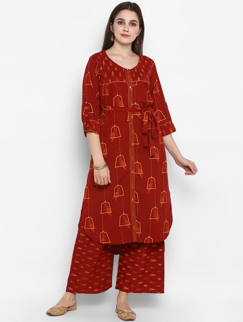 printed straight kurta - 17769802 - Very Small Image - 1
