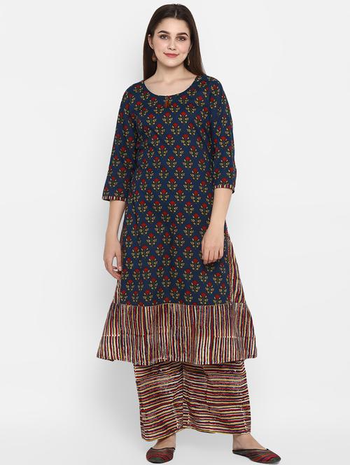 floral printed a-line kurta - 17769804 - Very Small Image - 1