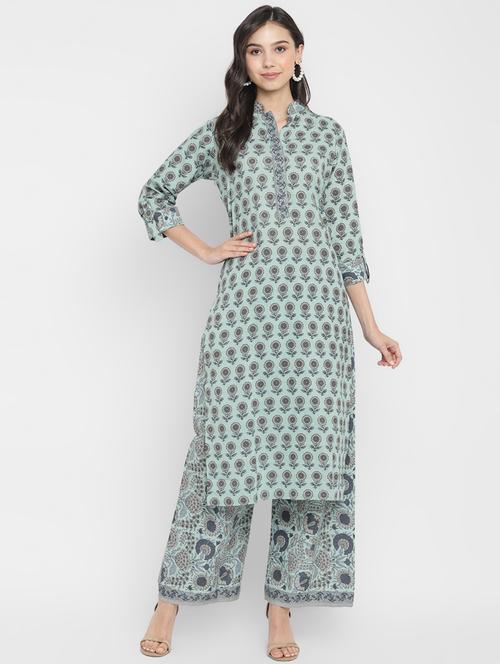 floral printed straight kurta - 17769824 - Very Small Image - 1
