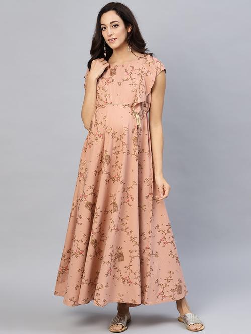 tie front floral maternity wear dress - 17770036 - Very Small Image - 1