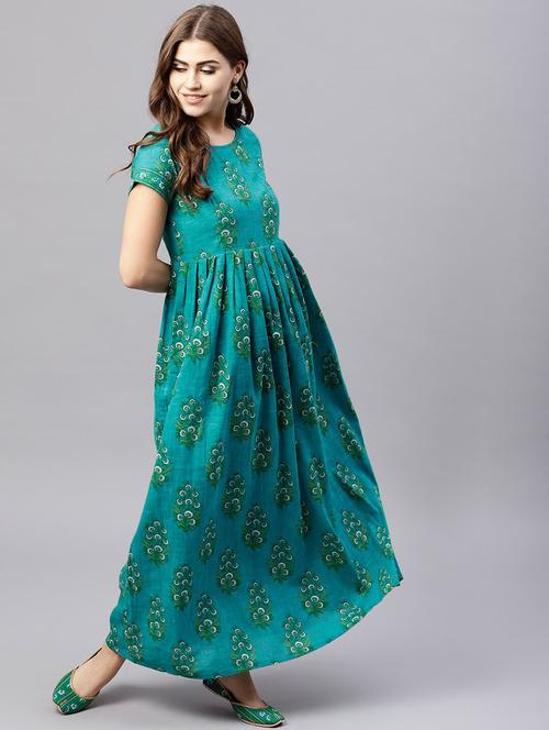 printed flared ethnic dress - 17770055 - Very Small Image - 1