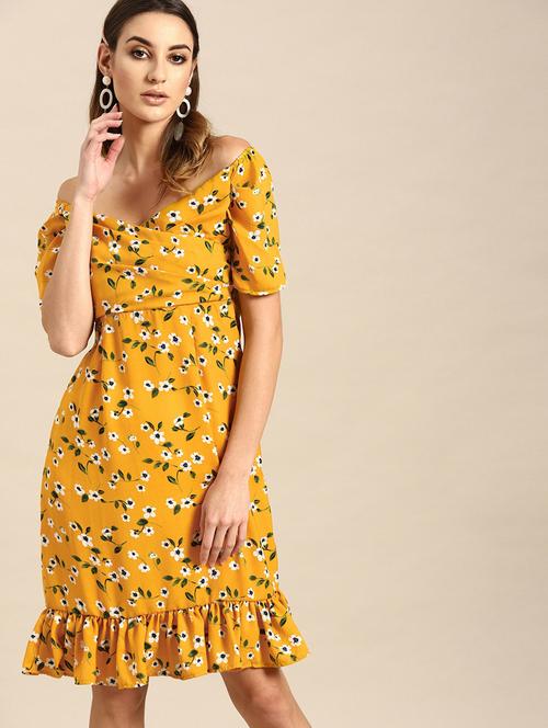 off shoulder floral a-line dress - 17770074 - Very Small Image - 1