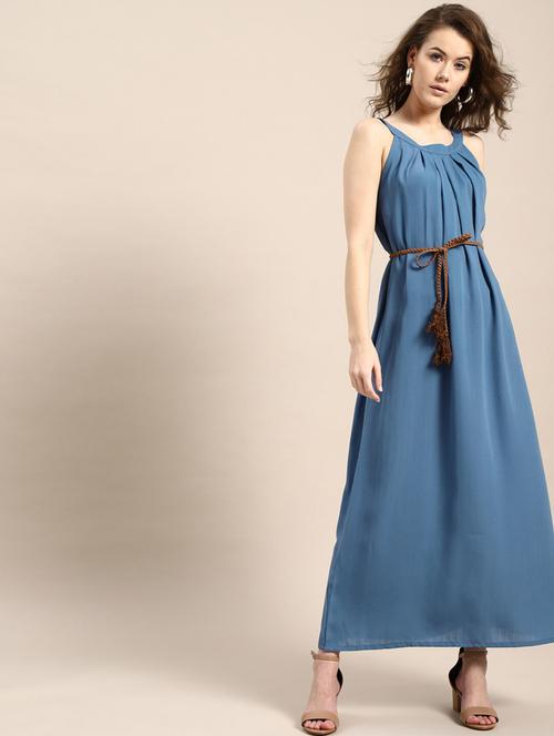 tie front solid maxi dress - 17770099 - Very Small Image - 1