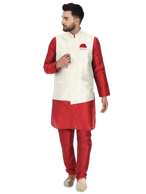 offwhite kurta pyjama ethnic wear set - 17771279 - Very Small Image - 1