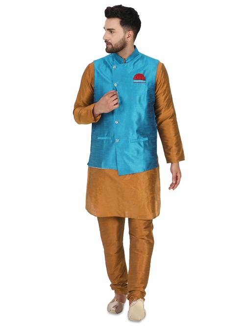 turquoise kurta pyjama ethnic wear set - 17771289 - Very Small Image - 1