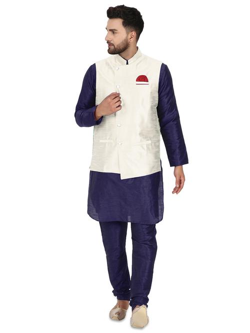 offwhite kurta pyjama ethnic wear set - 17771294 - Very Small Image - 1