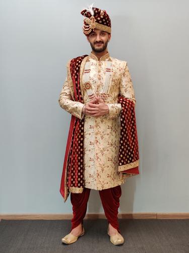 groom embroidered sherwani set - 17771332 - Very Small Image - 1