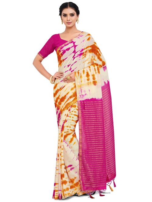 tie & dye banarasi saree with blouse - 17772517 - Very Small Image - 1