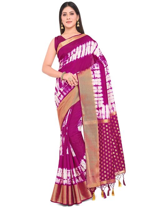 tie & dye banarasi saree with blouse - 17772519 - Very Small Image - 1