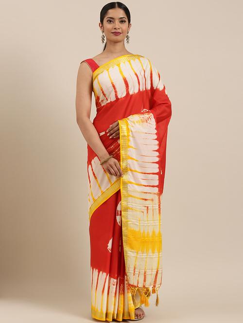 tie & dye mysore silk saree with blouse - 17772538 - Very Small Image - 1