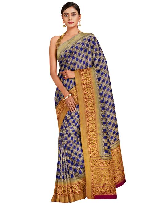 zari work banarasi saree - 17772541 - Very Small Image - 1