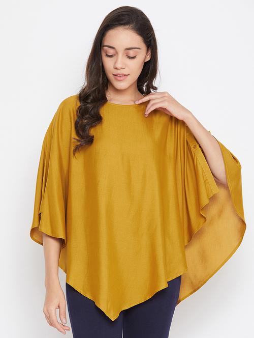round neck solid poncho - 17773206 - Very Small Image - 1