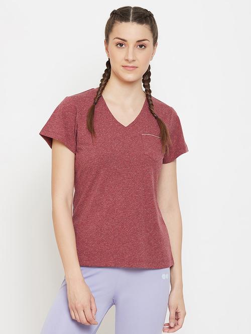 v-neck melange tee - 17773232 - Very Small Image - 1