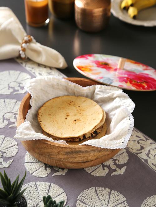 flower design enamelled wooden roti box - 17773330 - Very Small Image - 1