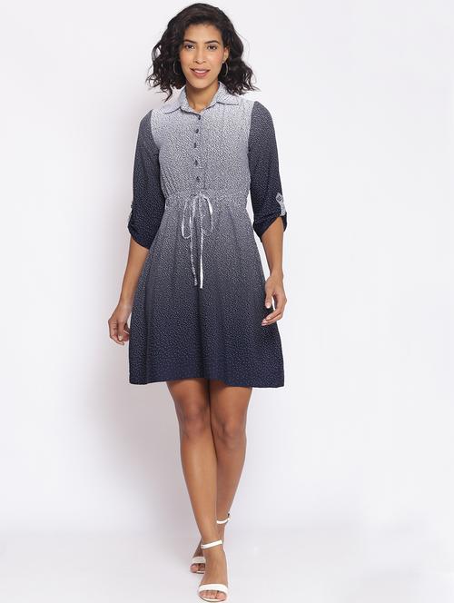 tie front ombre shirt dress - 17773349 - Very Small Image - 1