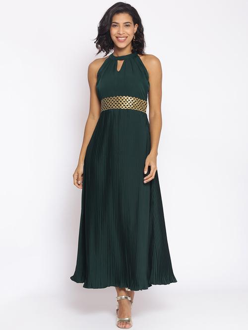 key hole neck solid a-line dress - 17773359 - Very Small Image - 1