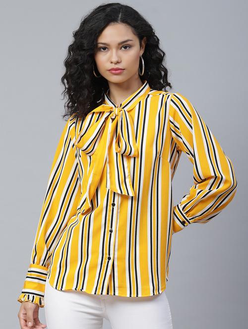 tie knot striped regular shirt - 17773435 - Very Small Image - 1