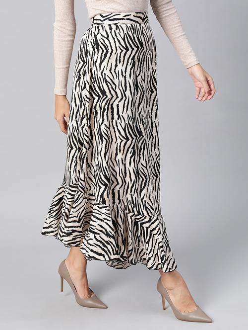 high rise animal print asymmetric skirt - 17773498 - Very Small Image - 1