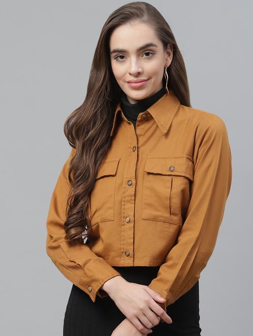 long sleeved crop denim jacket - 17773580 - Very Small Image - 1