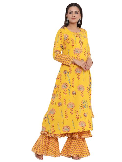 floral kurta sharara set - 17774091 - Very Small Image - 1
