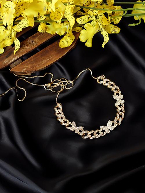 gold metal choker necklace - 17774605 - Very Small Image - 1