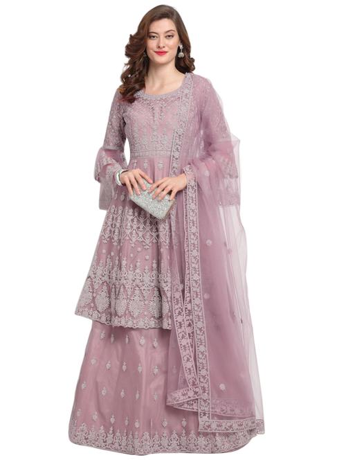 pink net semistitched suit - 17775456 - Very Small Image - 1