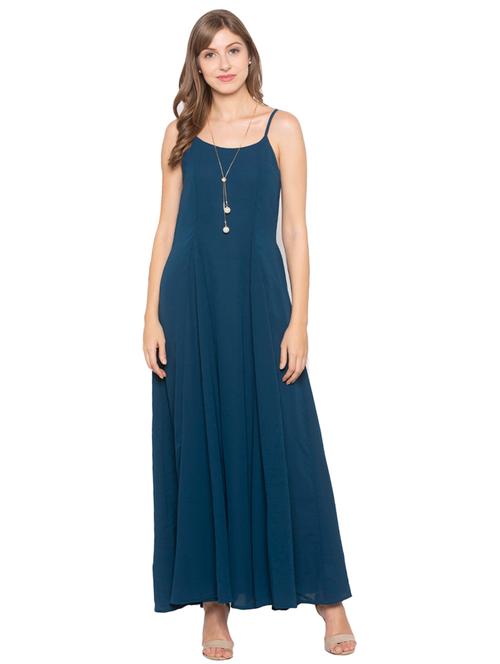 cami neck solid fit & flare dress - 17776425 - Very Small Image - 1