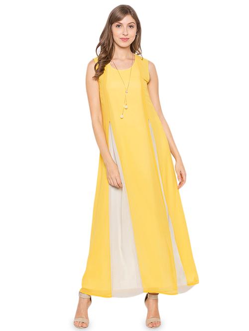 color block solid fit & flare dress - 17776439 - Very Small Image - 1