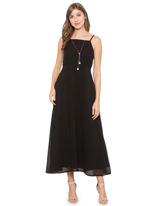 cami neck solid fit & flare dress - 17776458 - Very Small Image - 1